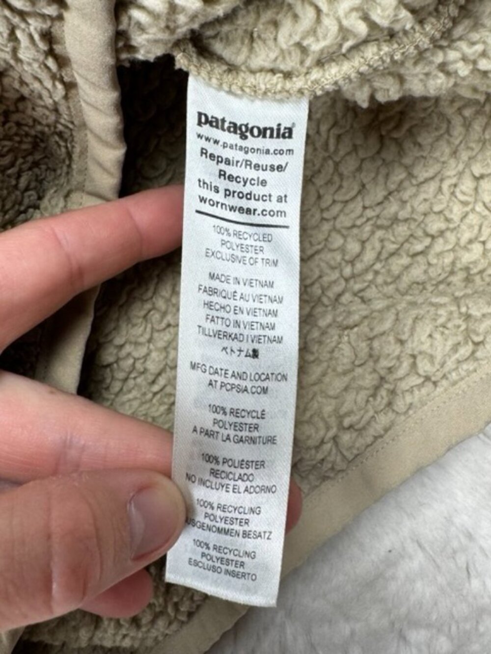 Patagonia Los Gatos Womens Size Small 1/4 Zip Fleece Jacket Beige Fluffy 25236 - Picture 5 of 9